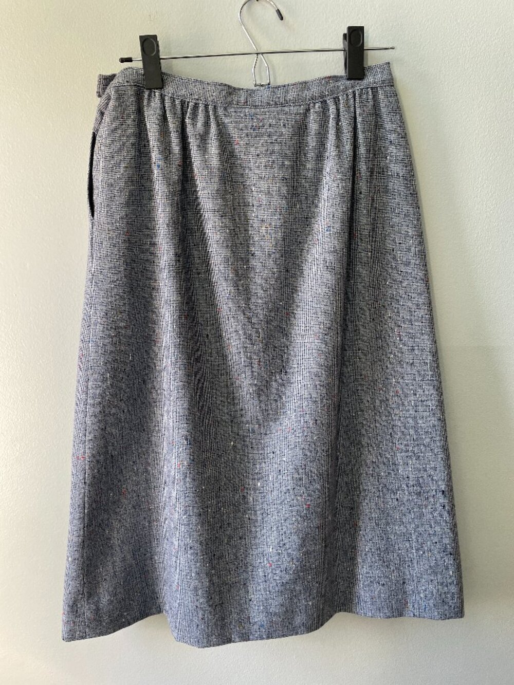 Pendleton Gray Confetti Tweed 100% Virgin Wool Skirt Women's Size 12 Pockets